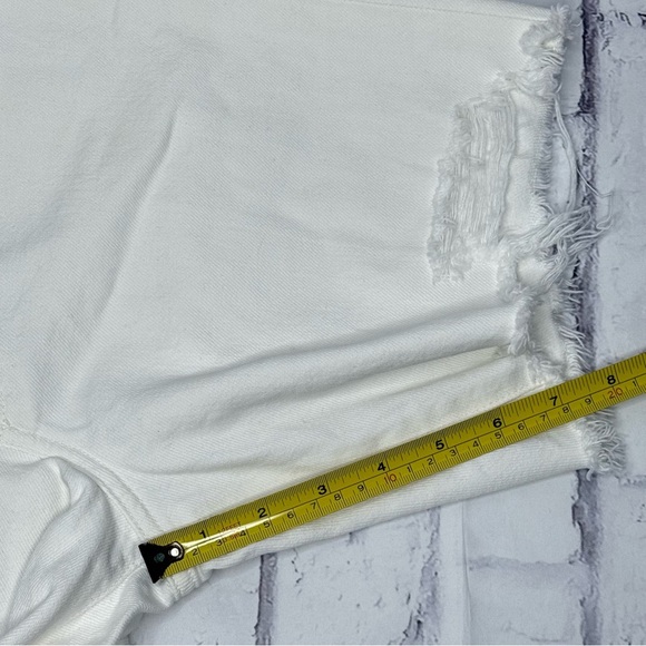 Citizens of Humanity Camilla Frayed Hem Shorts Sz 24 White Button Fly Distressed - Picture 9 of 12
